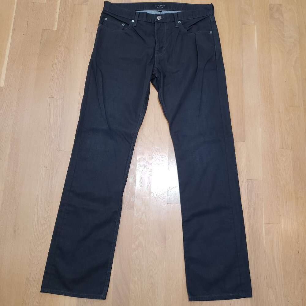 Banana Republic Jeans Mens 34x34 Black Vintage Straight Leg Dark Wash 33L*